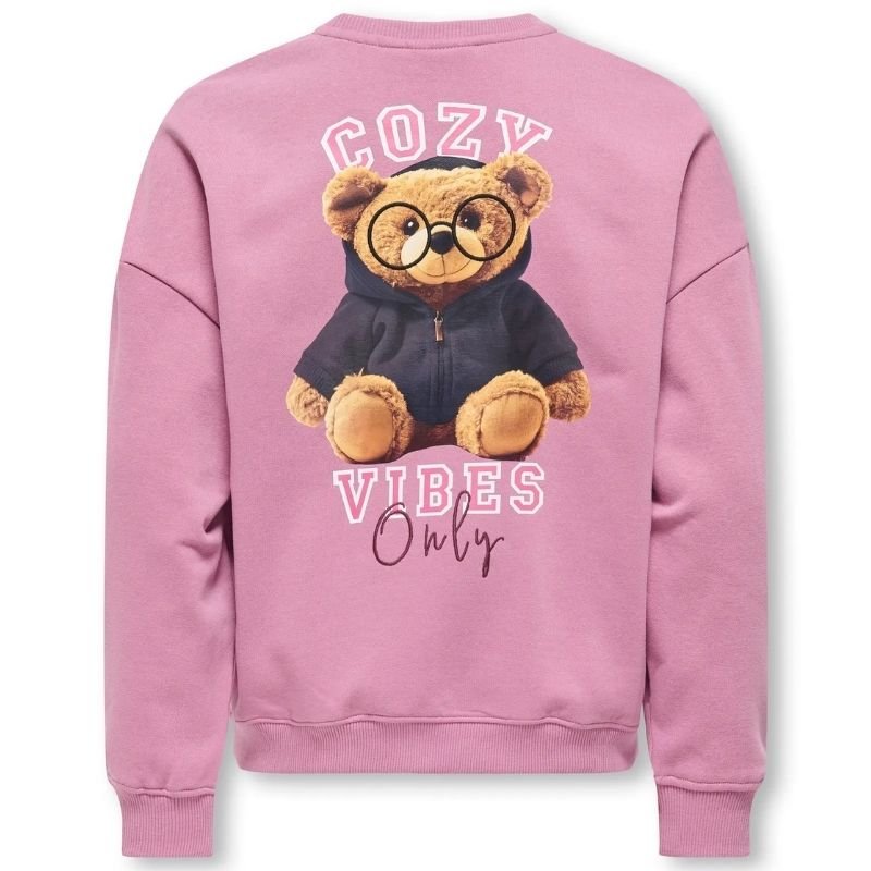 Roze geprinte o - neck sweater Bila - Capuchon Fashion