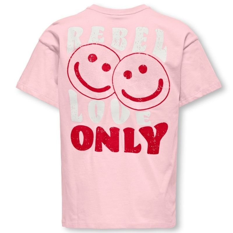 Roze loose fit t-shirt Geros Life - Capuchon Fashion