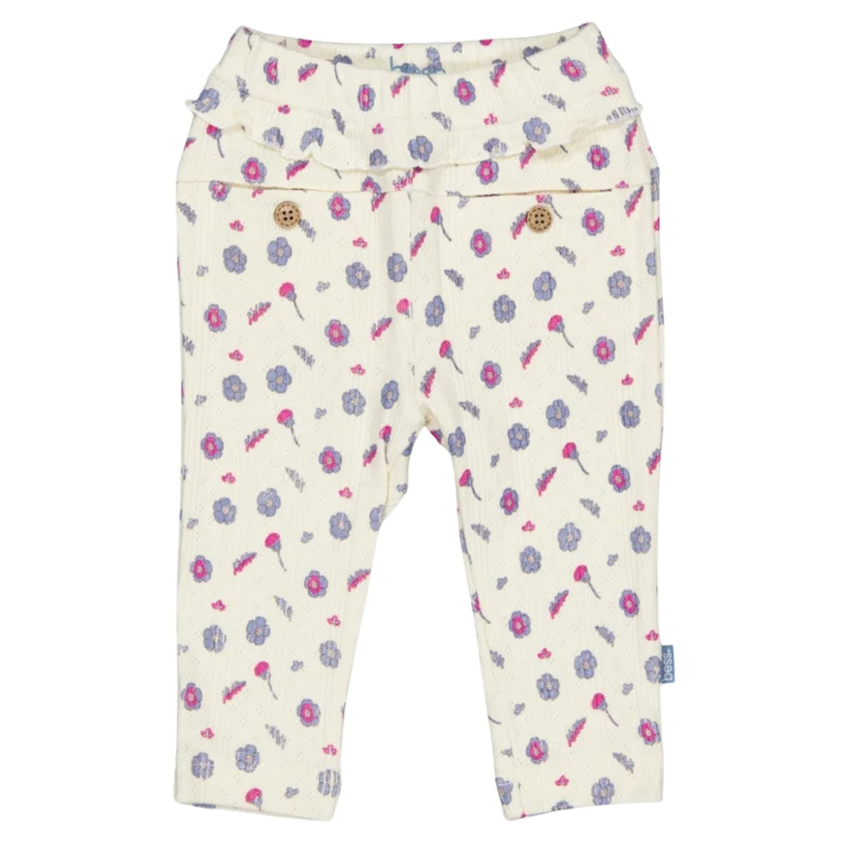 Roze met bloemen geprinte legging Annette - Capuchon Fashion