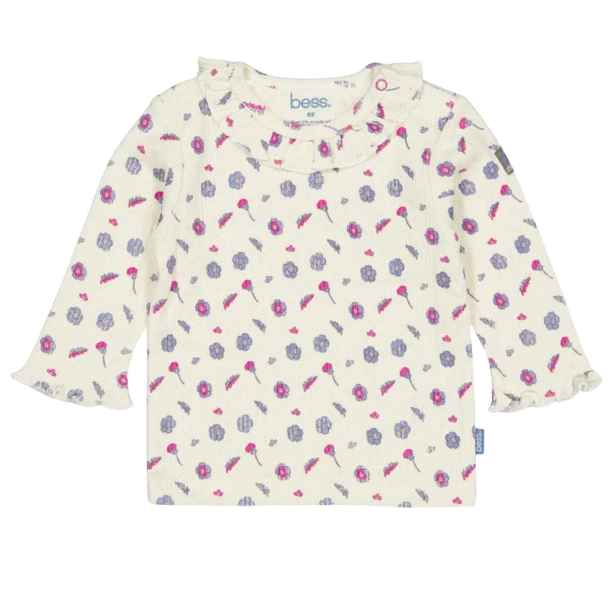 Roze met bloemen geprinte longsleeve Annette - Capuchon Fashion