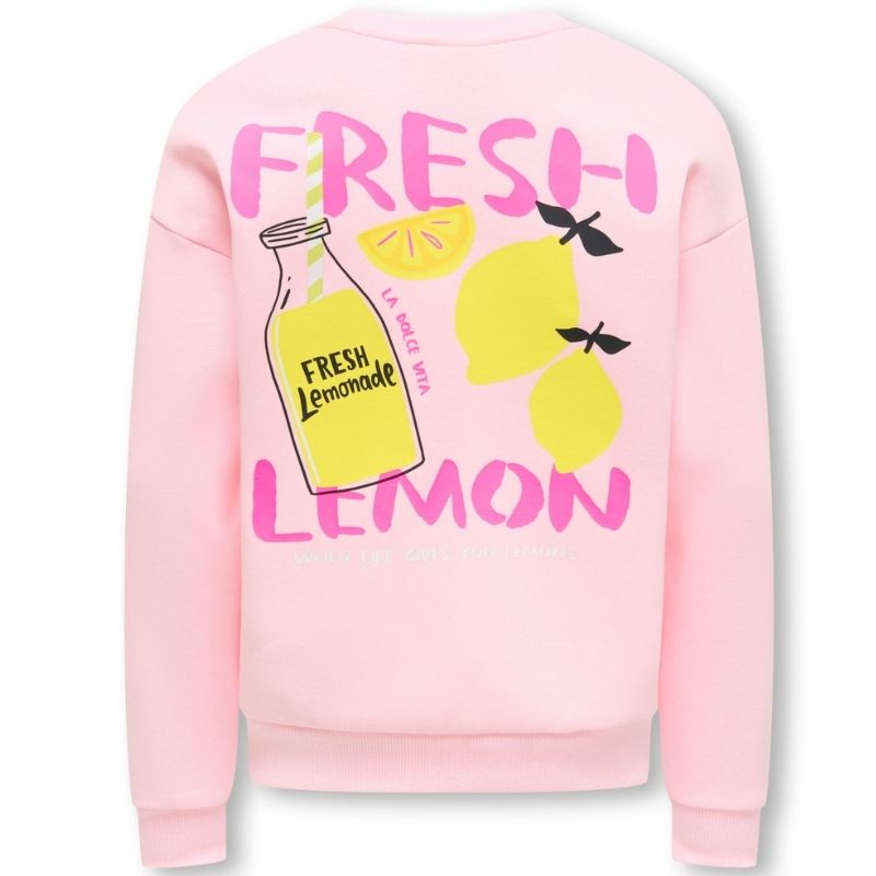 Roze met print loose sweater Canasta - Capuchon Fashion