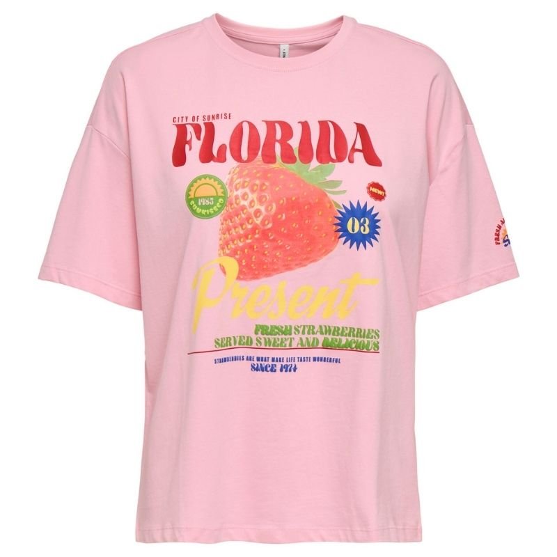 Roze regular fit t-shirt Bolette - Capuchon Fashion
