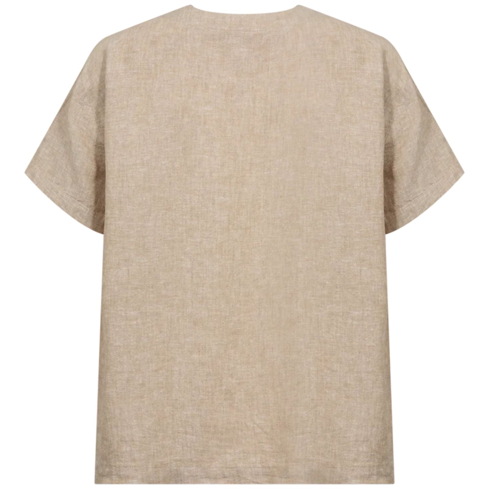 Sand melange v-hals shirt Lava - Capuchon Fashion