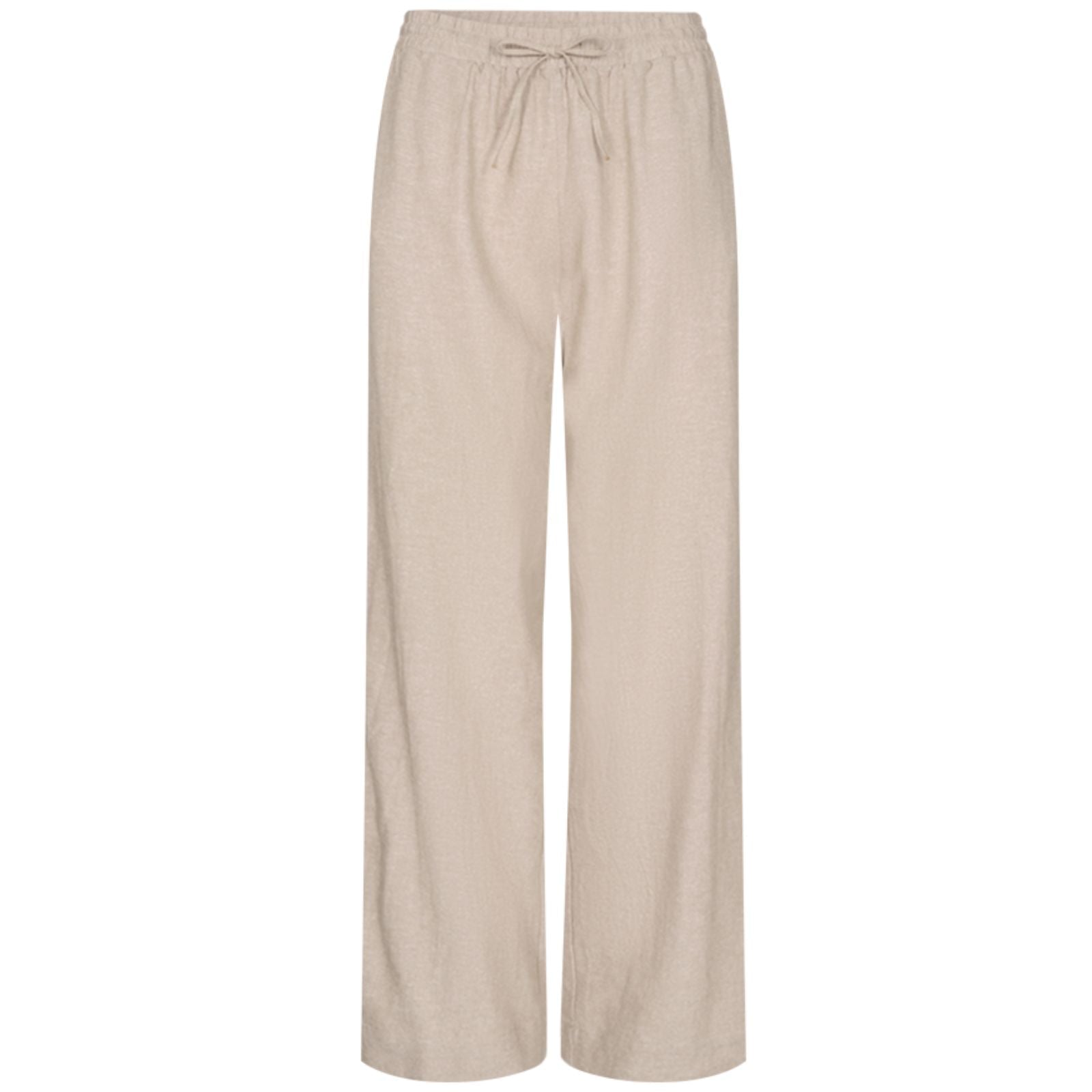 Sand melange waistband linnen broek Lava - Capuchon Fashion