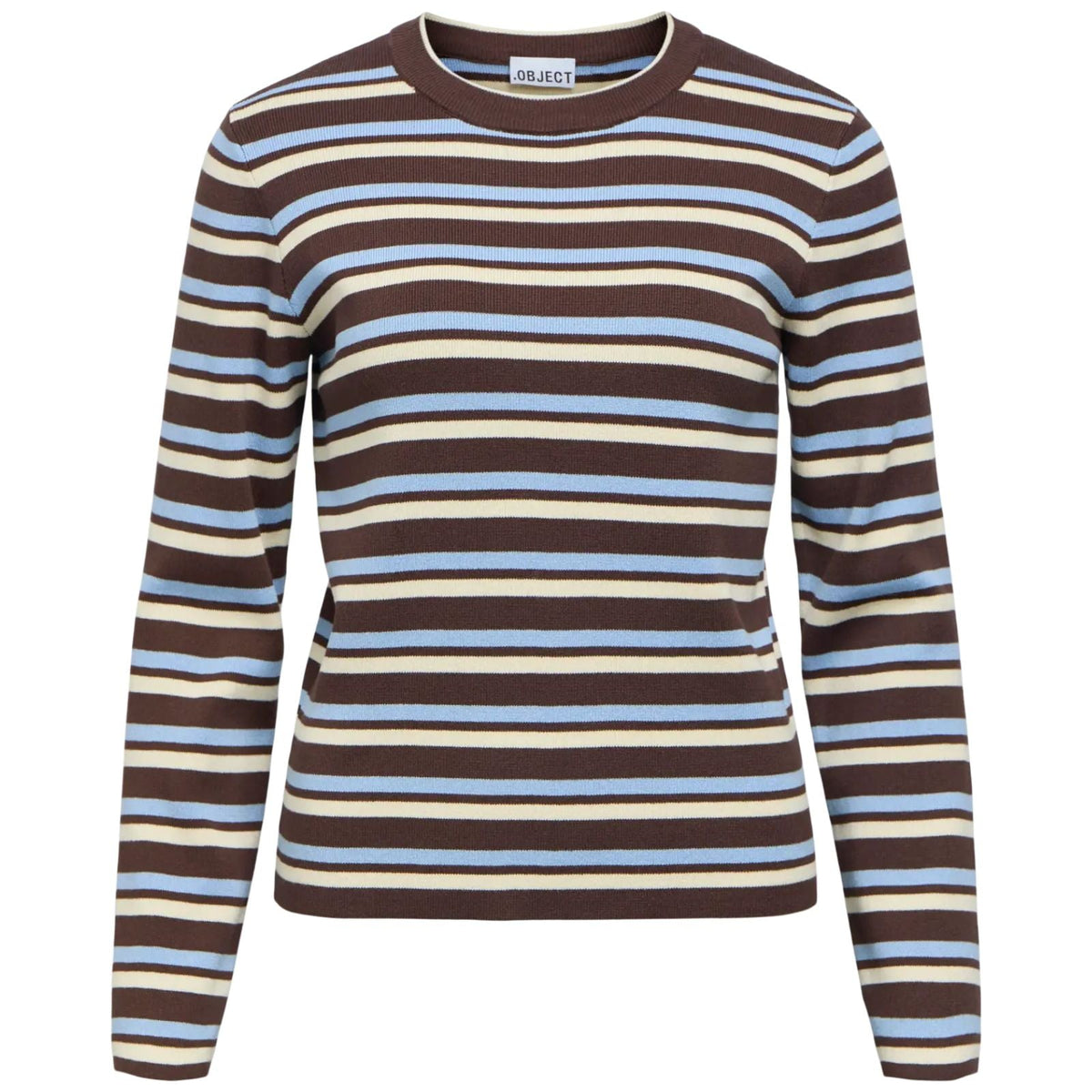 Seal Brown gestreepte knit pullover Ester - Capuchon Fashion