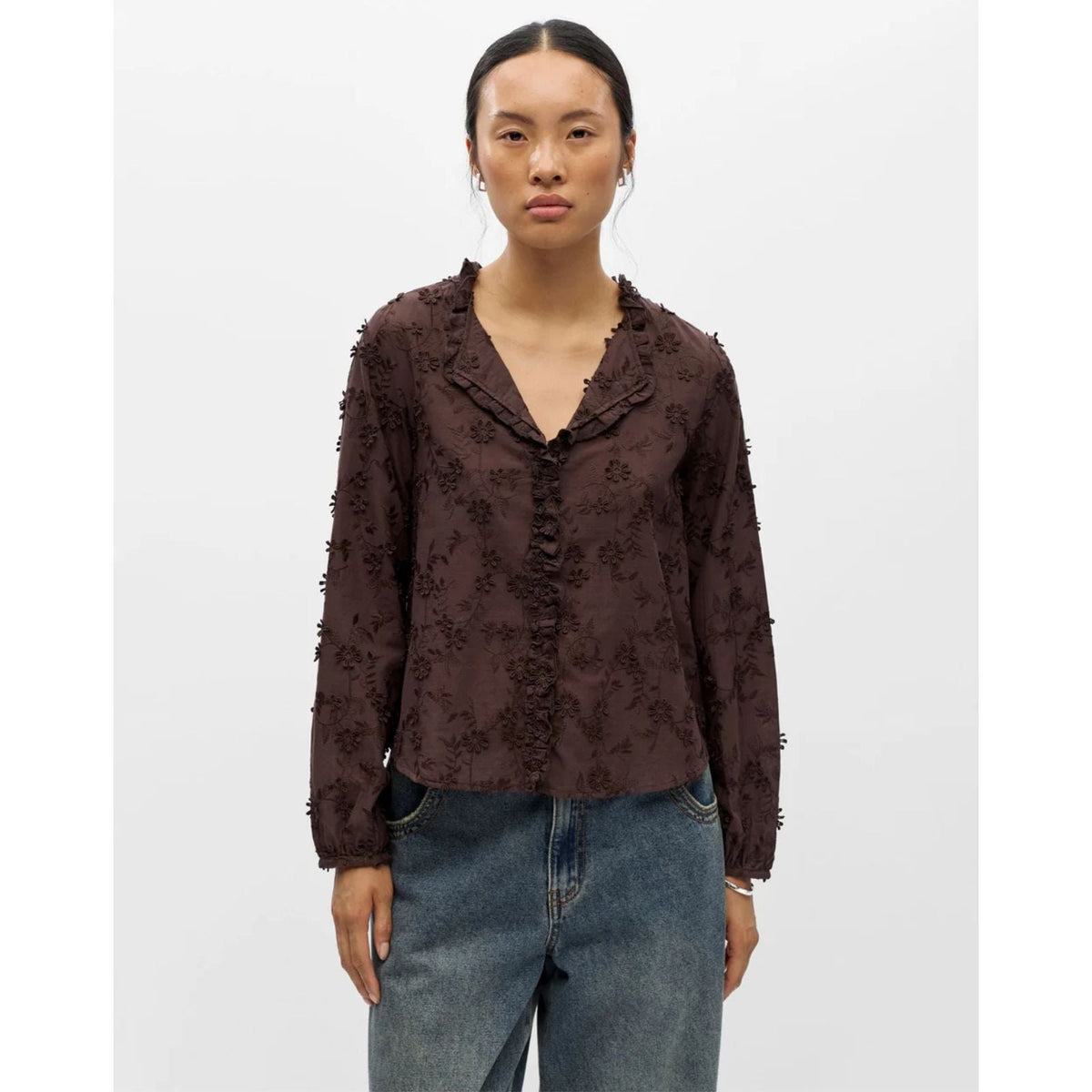 Seal Brown regular fit shirt Karli - Capuchon Fashion