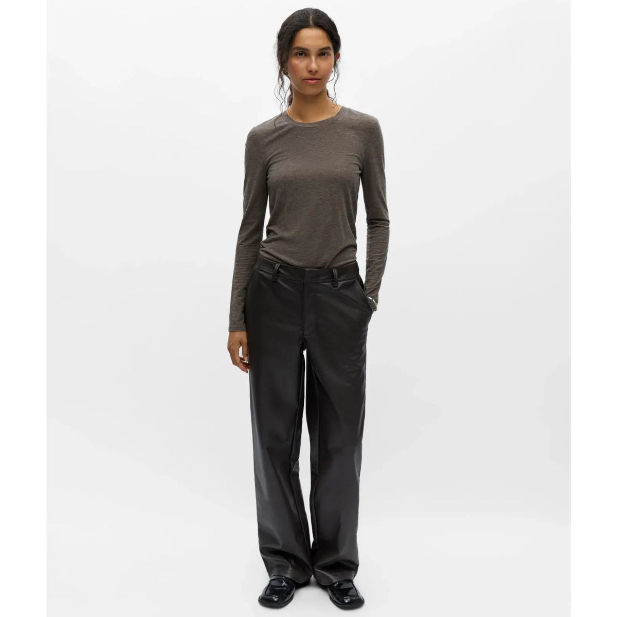 Seal Brown wide fit pantalon Liva - Capuchon Fashion