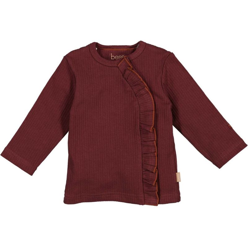 Bordeauxrode longsleeve Ruffles