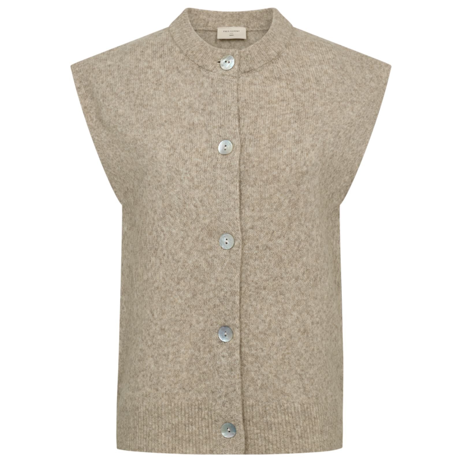 Silver Mink Melange mouwloos vest Alpa - Capuchon Fashion