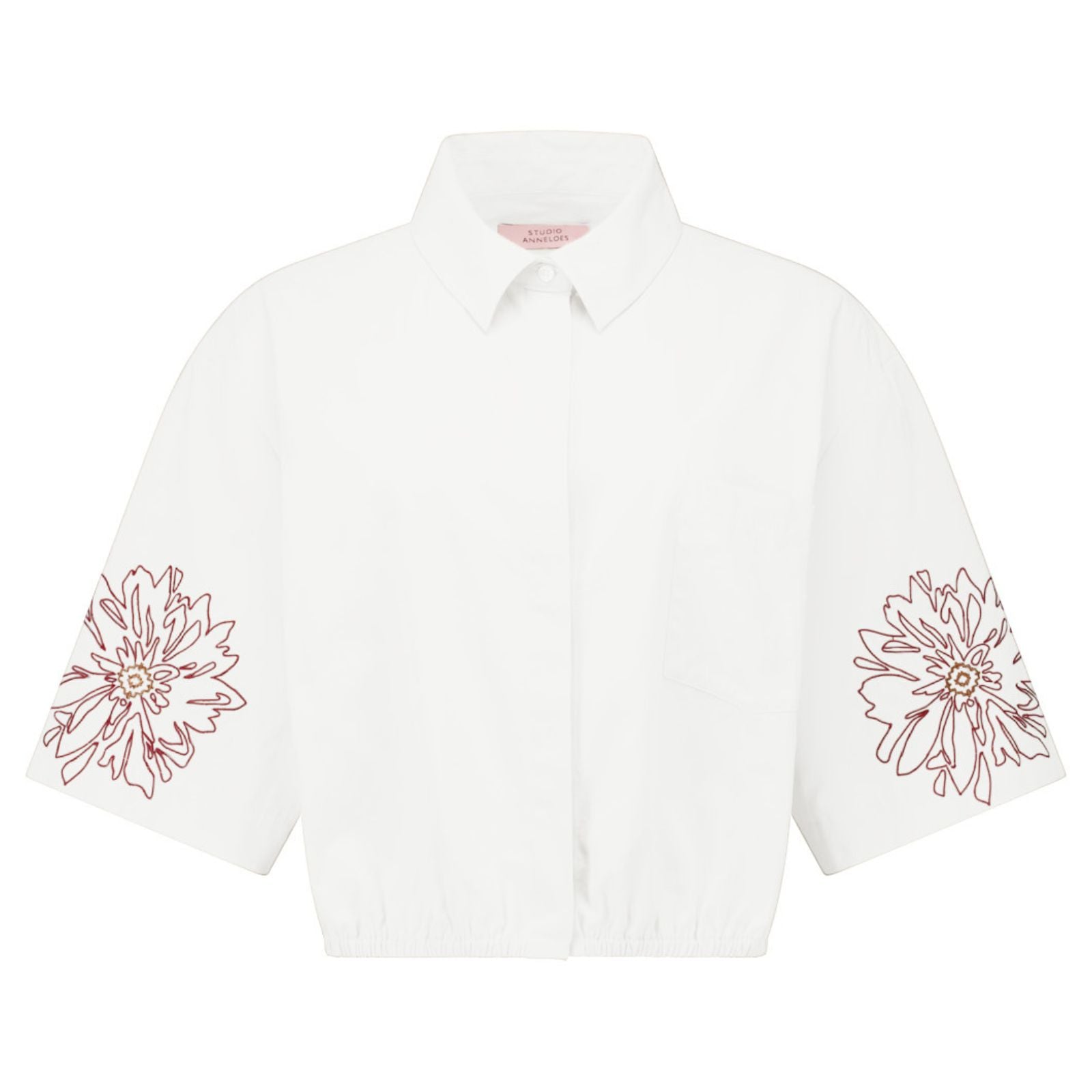 Wit met rust blouse Noleste Poplin
