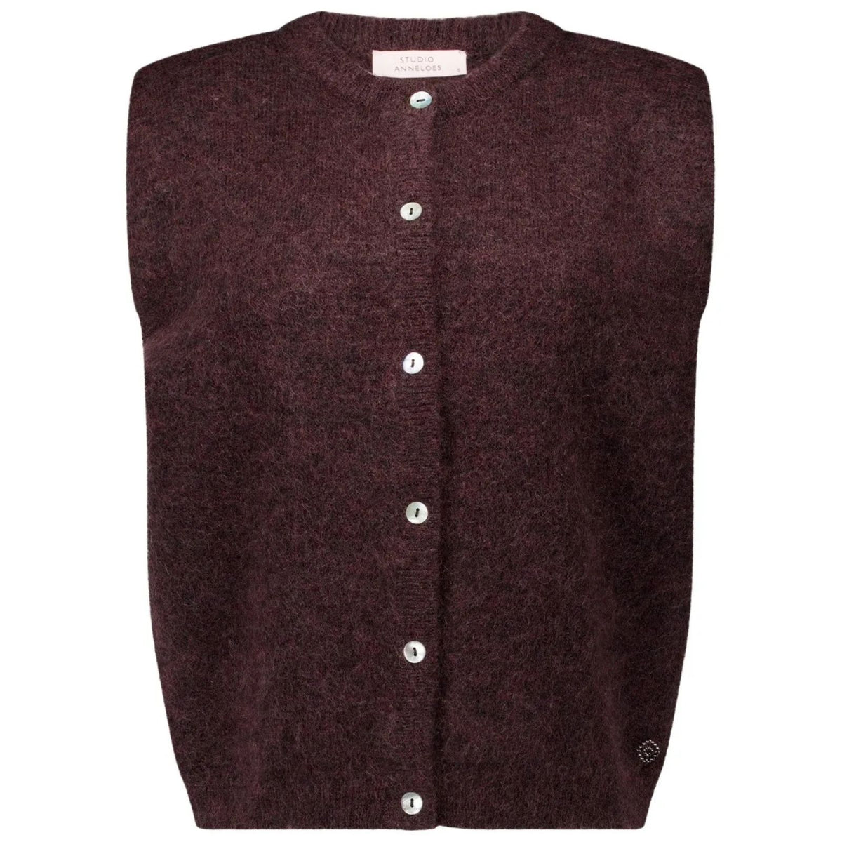 Aubergine knit cardigan Bibi Sls