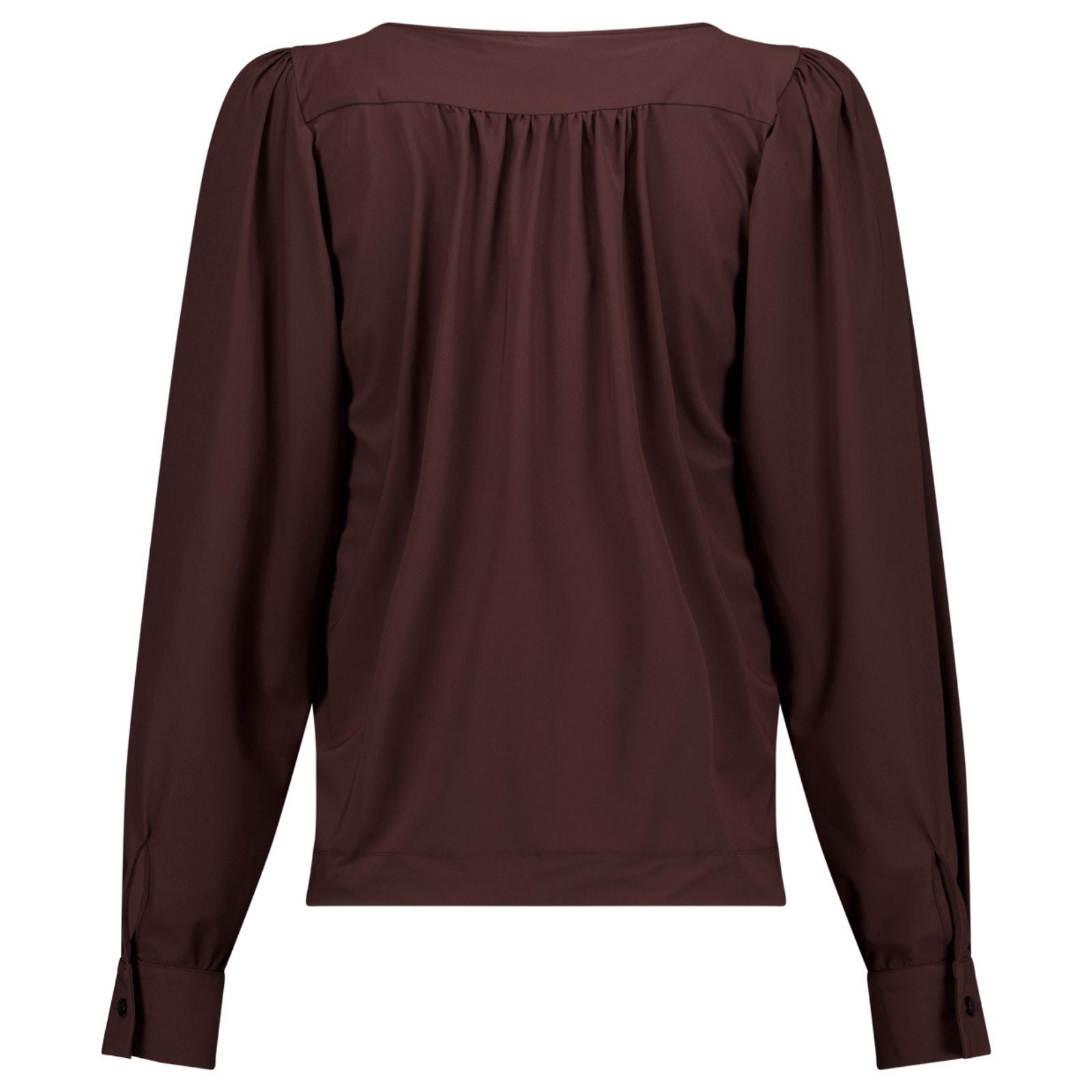Espresso v-hals travel top Les