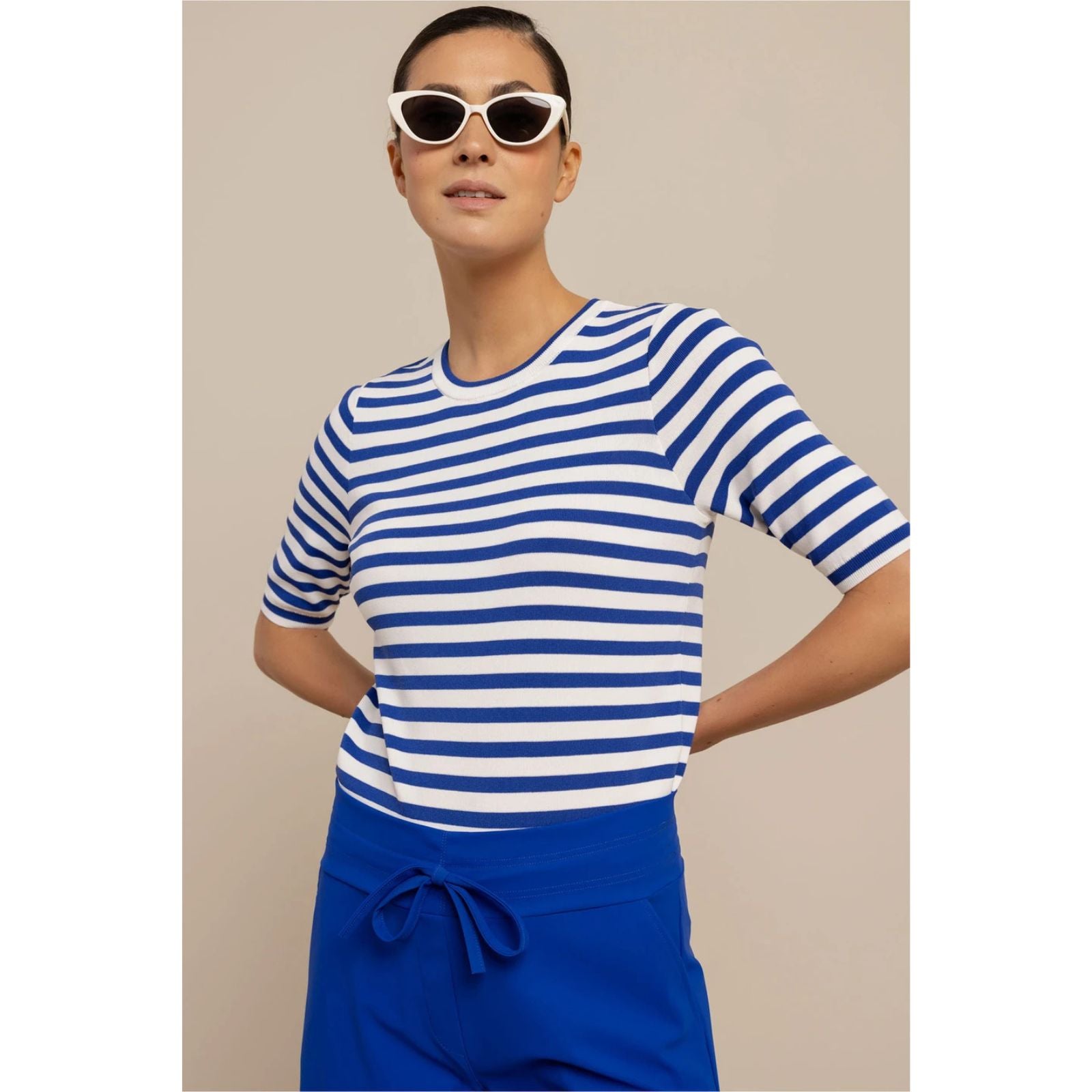 Electric Blue gestreepte sl pullover Luna stripe