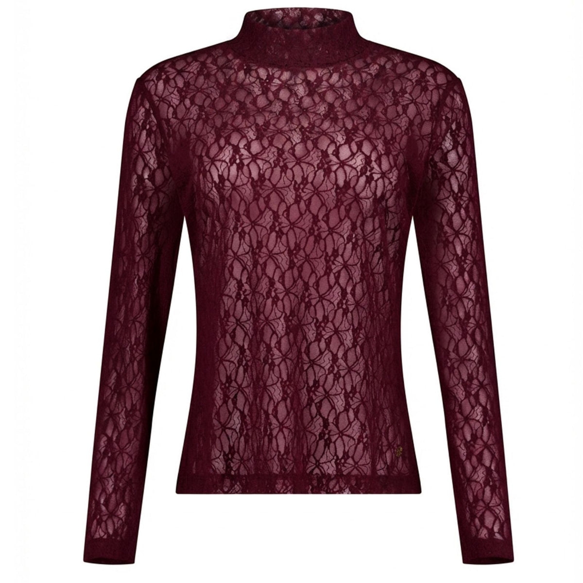 Aubergine kanten col top Reagan Lace
