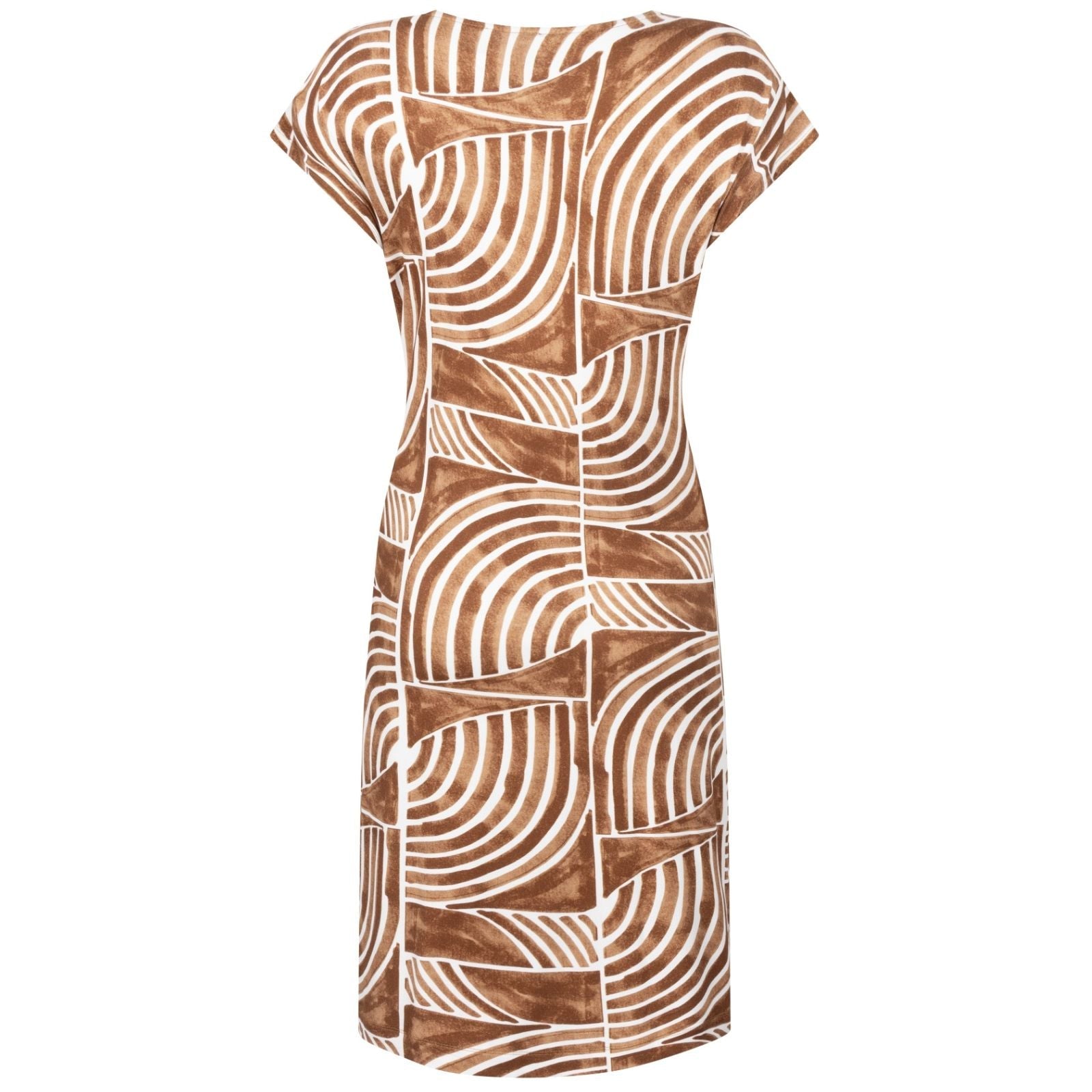 Summer Camel geprinte viscose jurk Claire - Capuchon Fashion