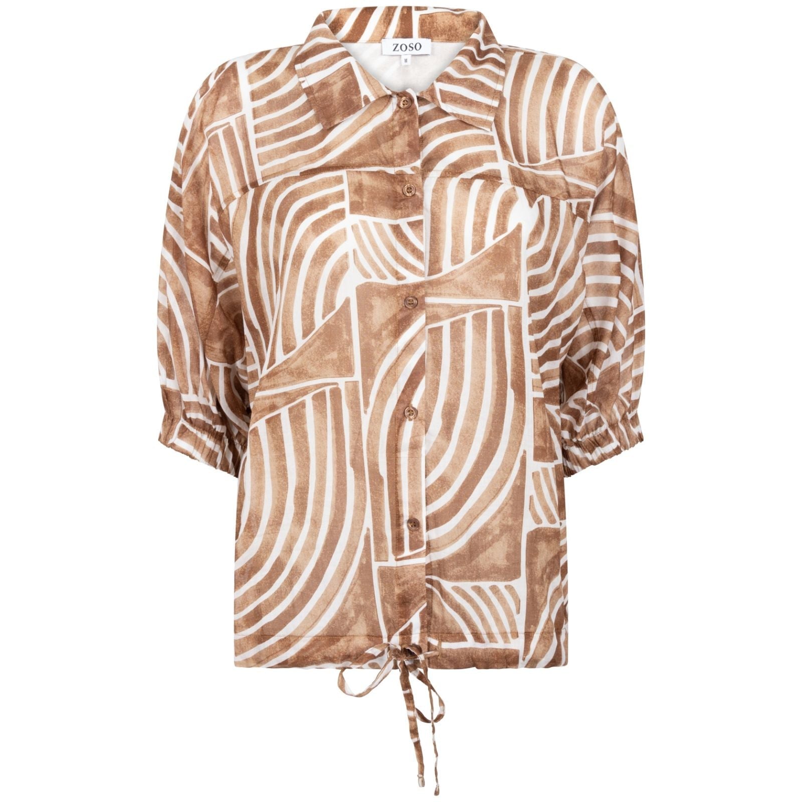 Summer Camel geprinte woven blouse Coline - Capuchon Fashion
