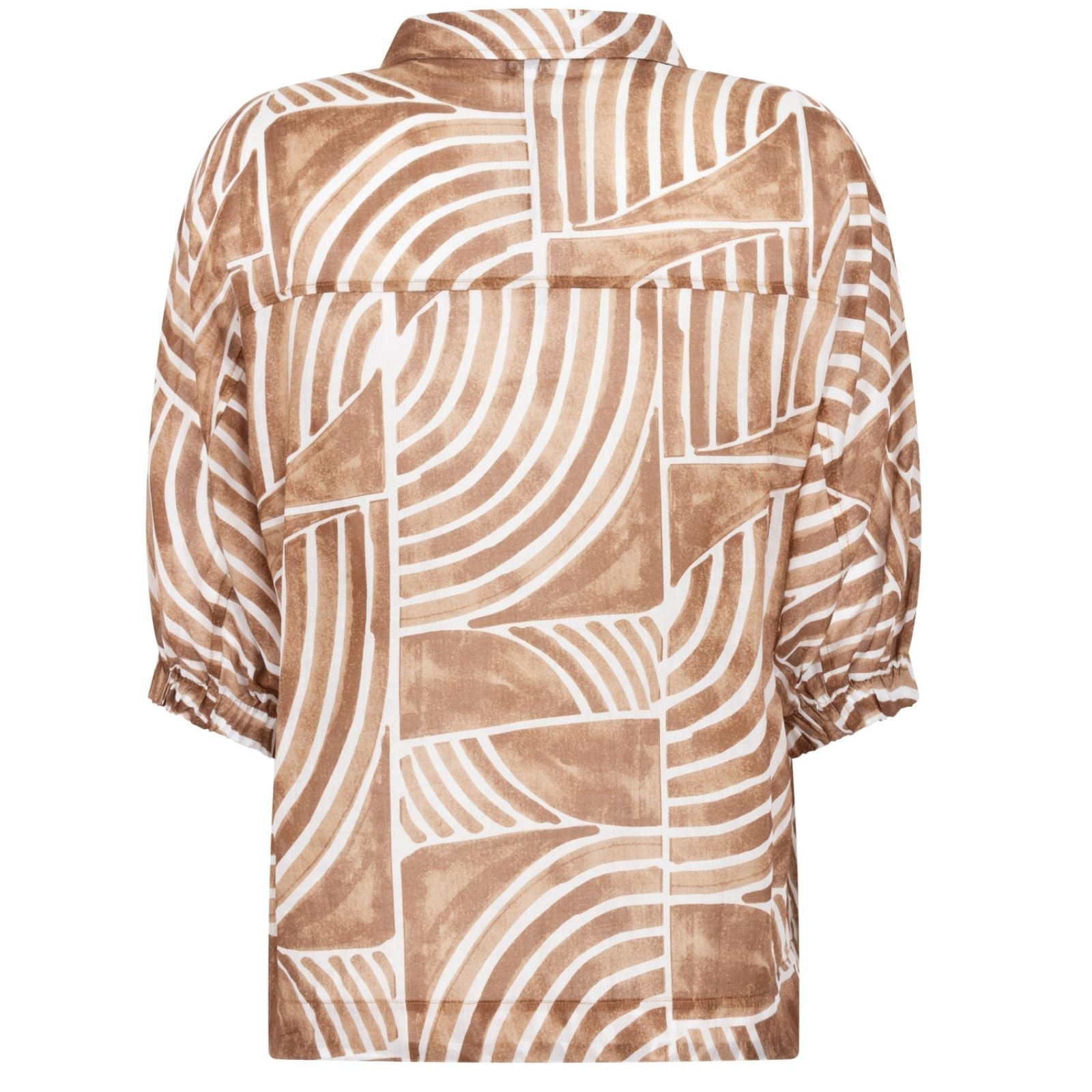 Summer Camel geprinte woven blouse Coline - Capuchon Fashion