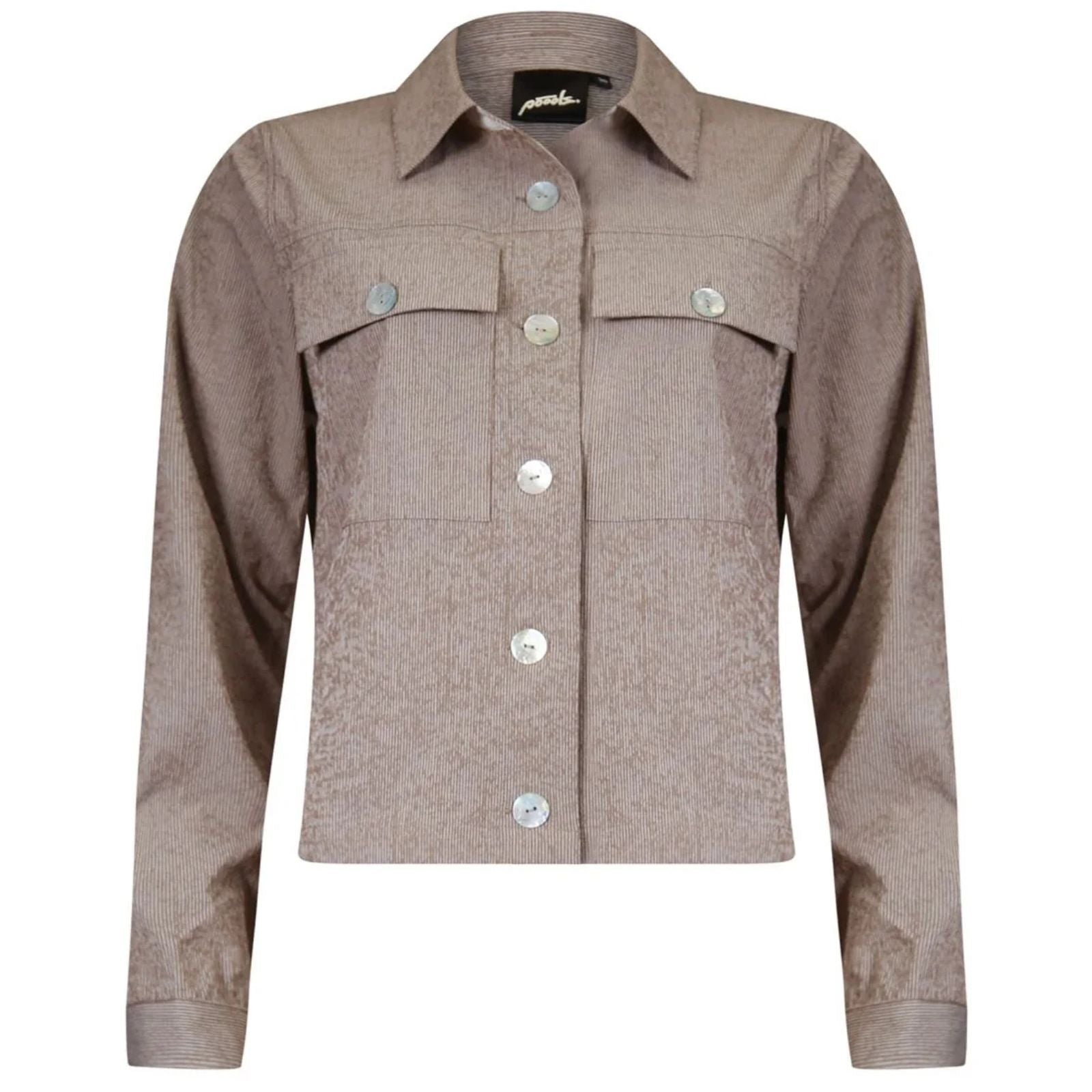 Taupe bruine contrast jacket 613141 - Capuchon Fashion