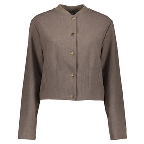 Taupe collar bomber jacket 45561 - Capuchon Fashion