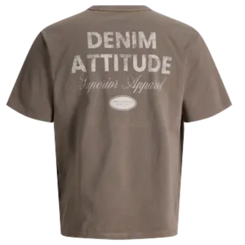 Taupe crew neck t-shirt Dover Graphic - Capuchon Fashion