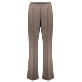 Taupe elastic waist broek 41576 - Capuchon Fashion