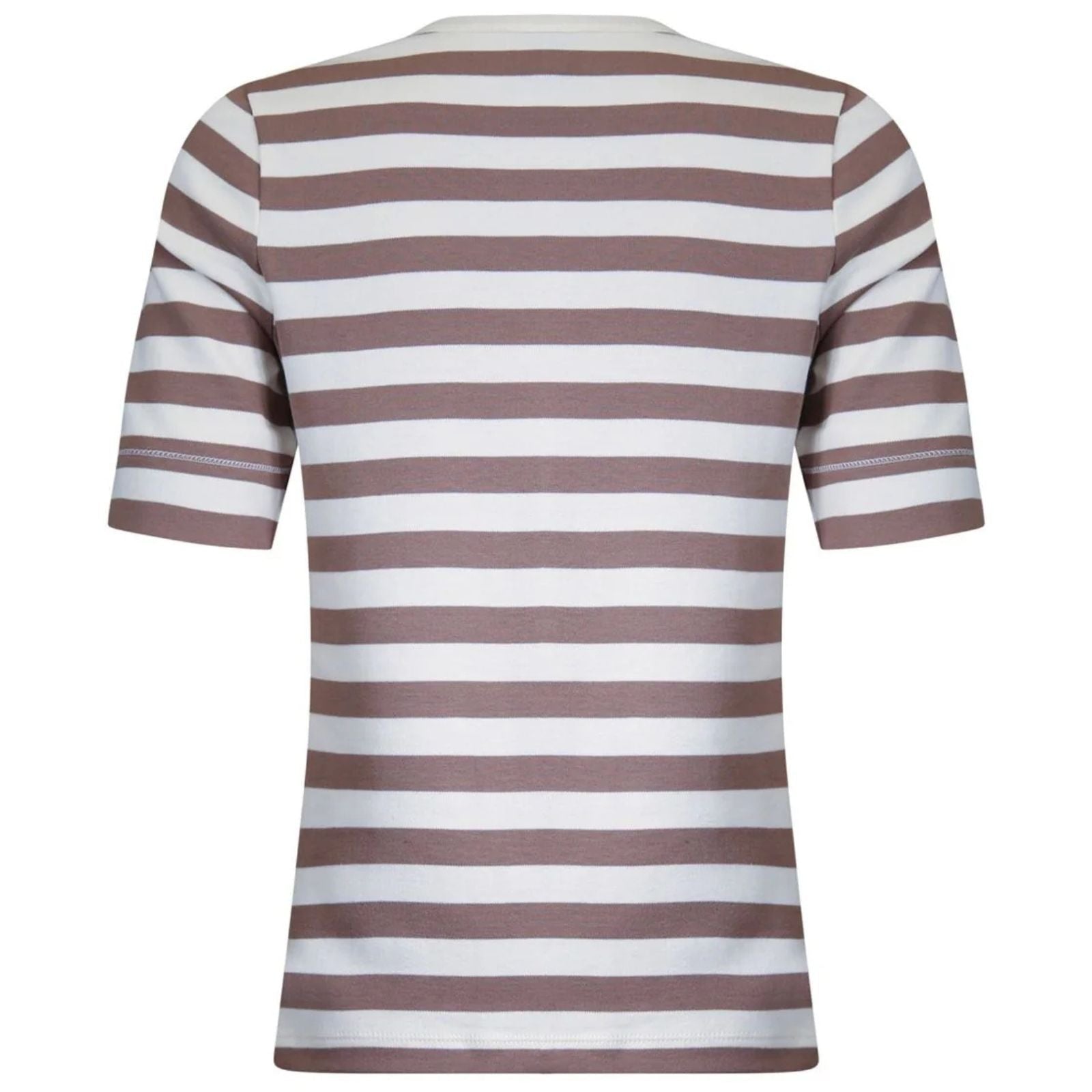 Taupe gestreept t-shirt 613168 - Capuchon Fashion
