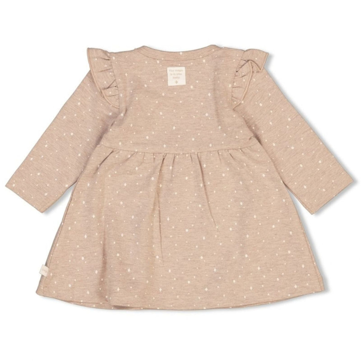 Taupe melange allover geprint jurk The Magic is in You - Capuchon Fashion