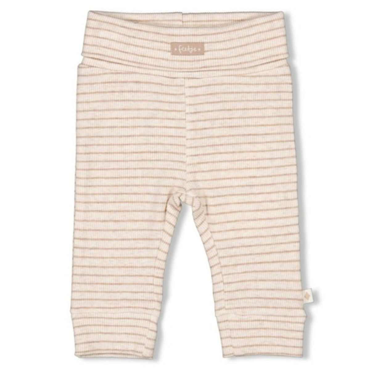Taupe melange rib met streep broek The Magic is in You - Capuchon Fashion