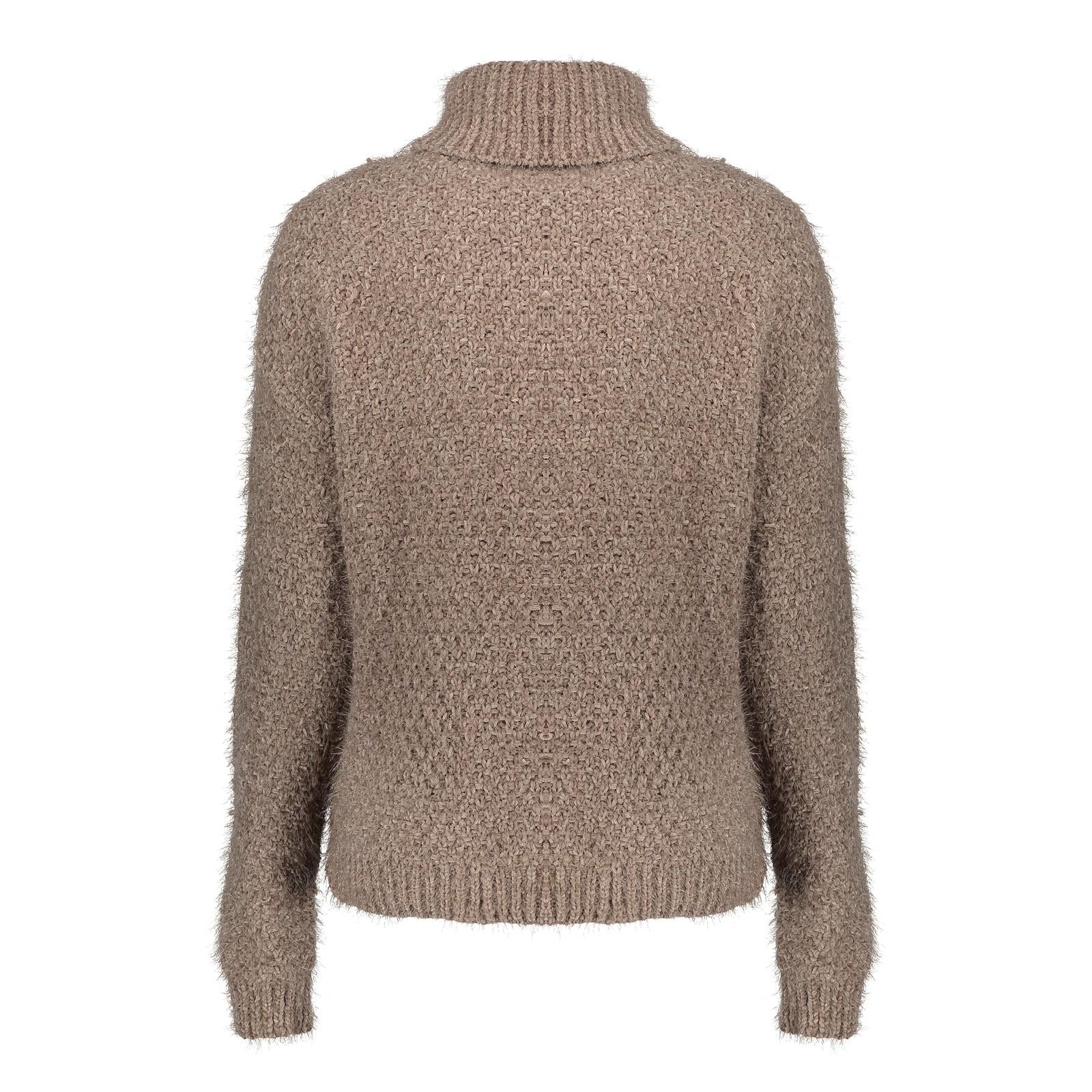 Taupe roll neck pull 44505 - Capuchon Fashion