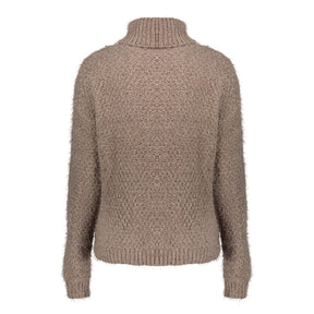 Taupe roll neck pull 44505 - Capuchon Fashion