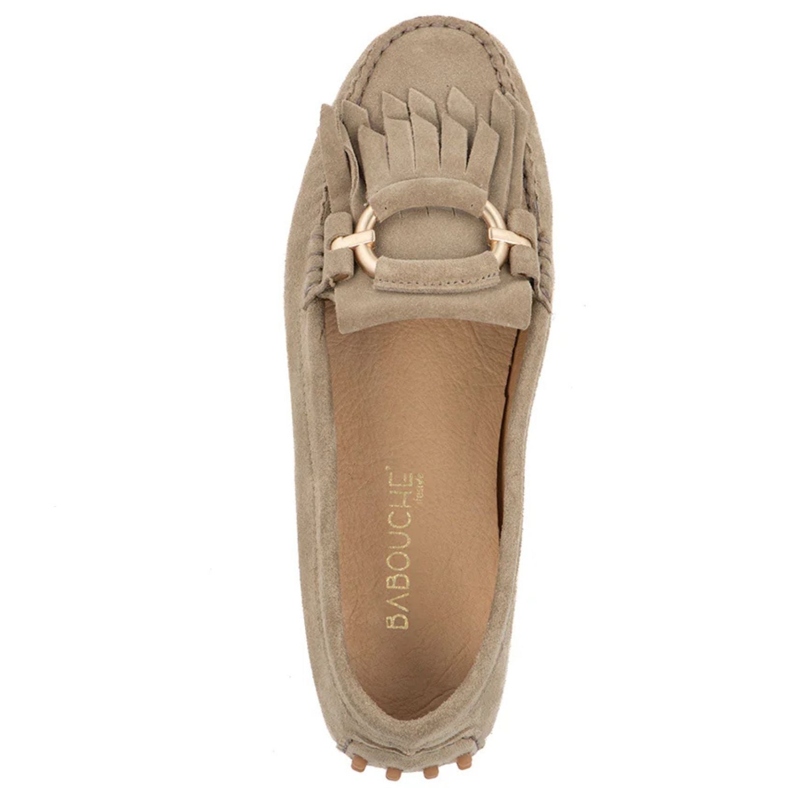 Taupe suéde loafer schoenen Bella - Capuchon Fashion