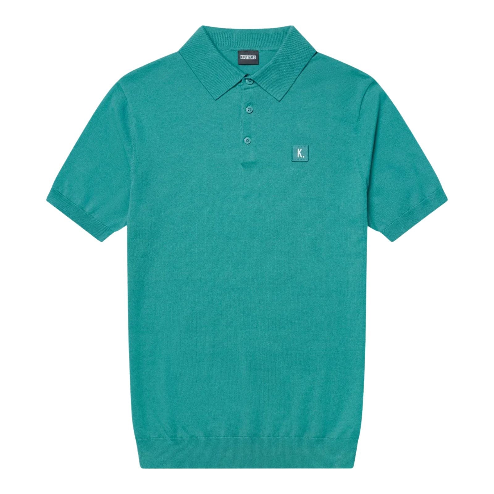 Tealgroene katoenen knit polo Summer - Capuchon Fashion