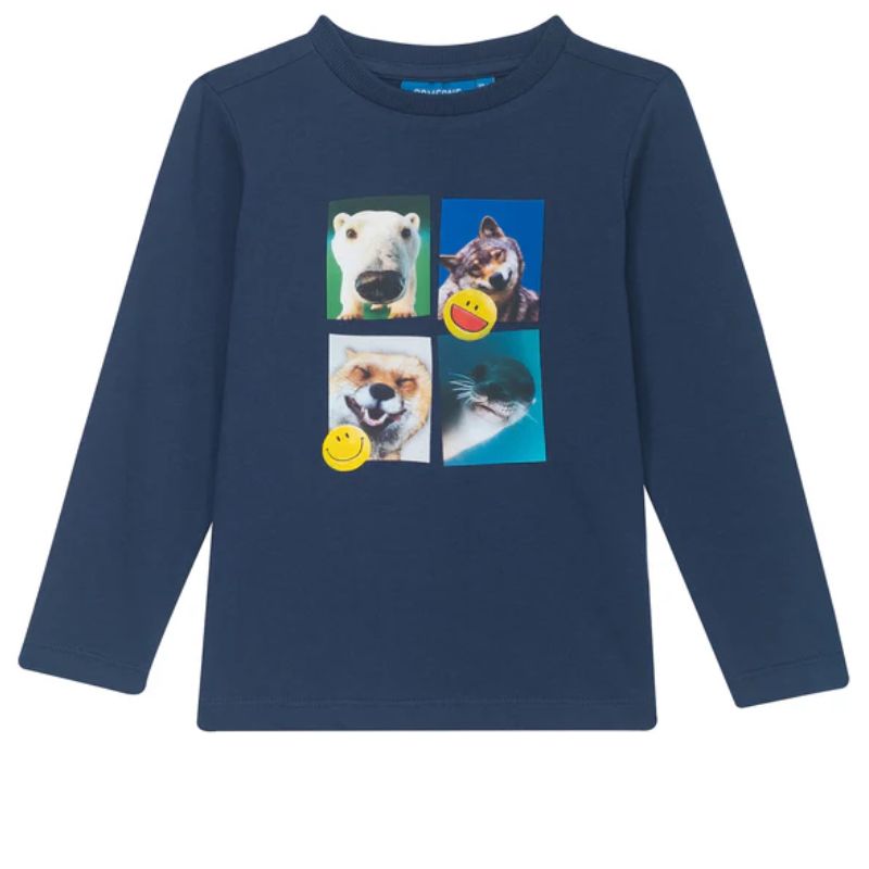 Donkerblauwe longsleeve Whale