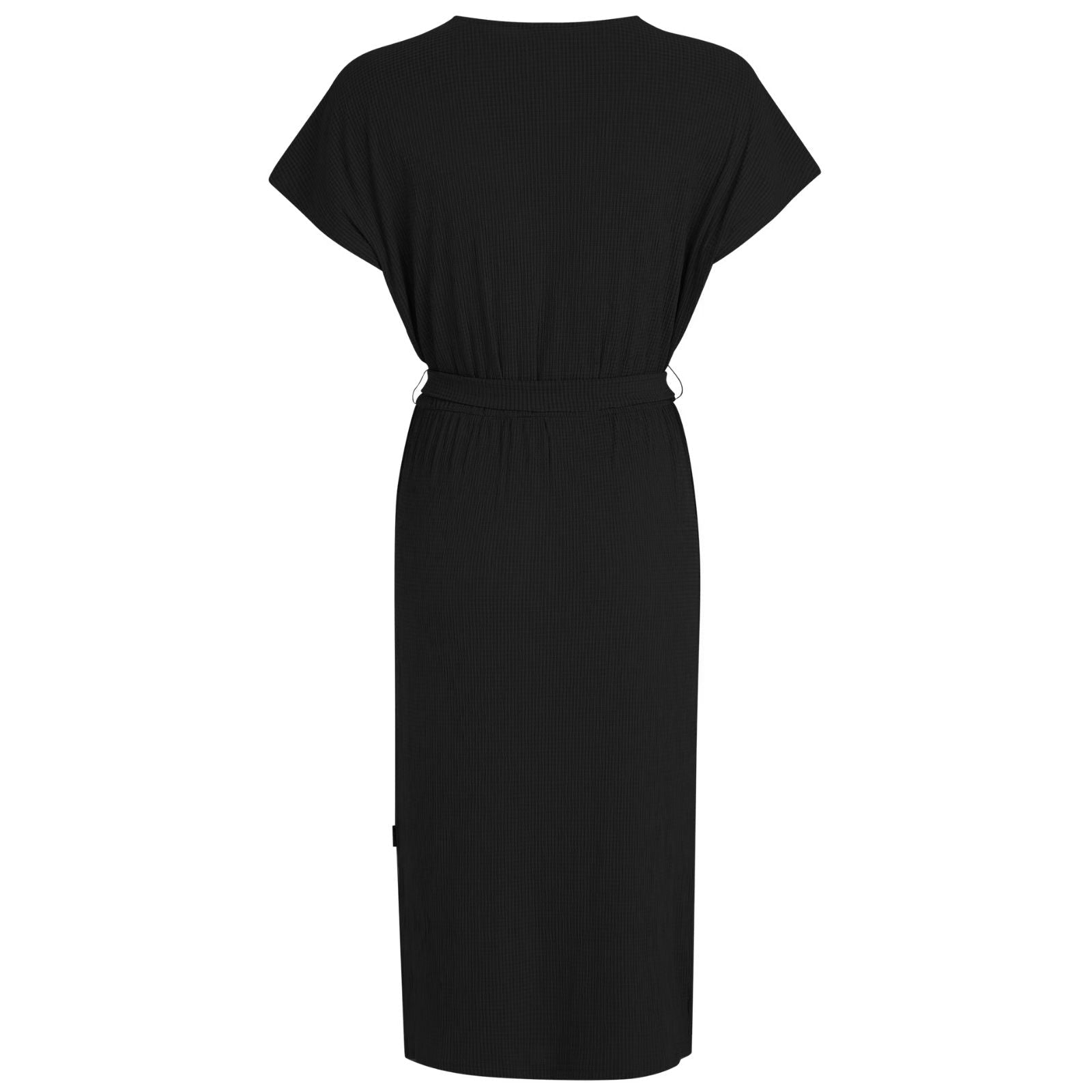 True Black v-hals split jurk Nadia - Capuchon Fashion