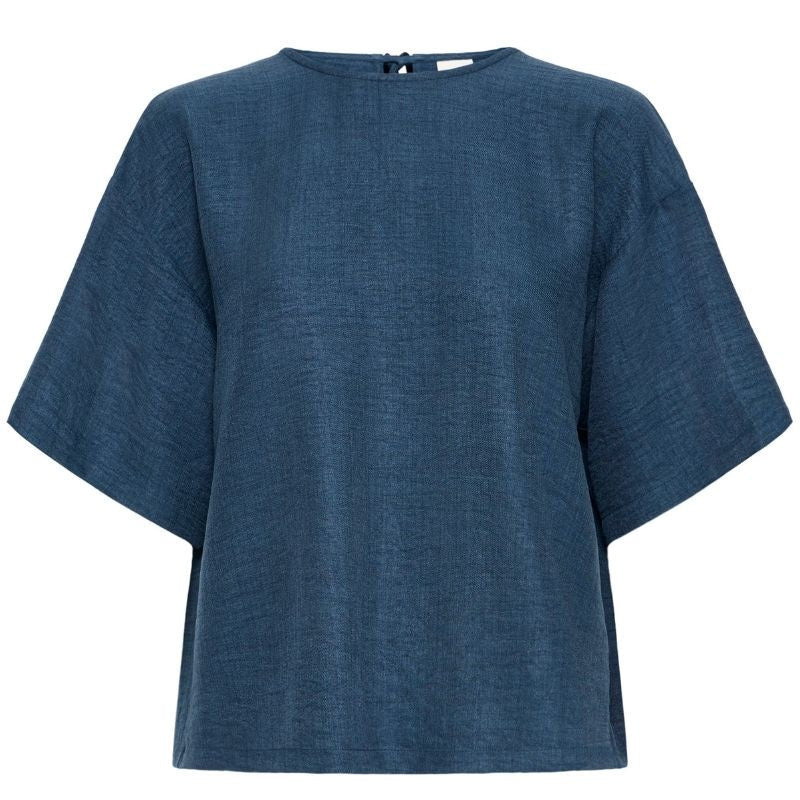 True Navy Melange blouse shirt Katico - Capuchon Fashion