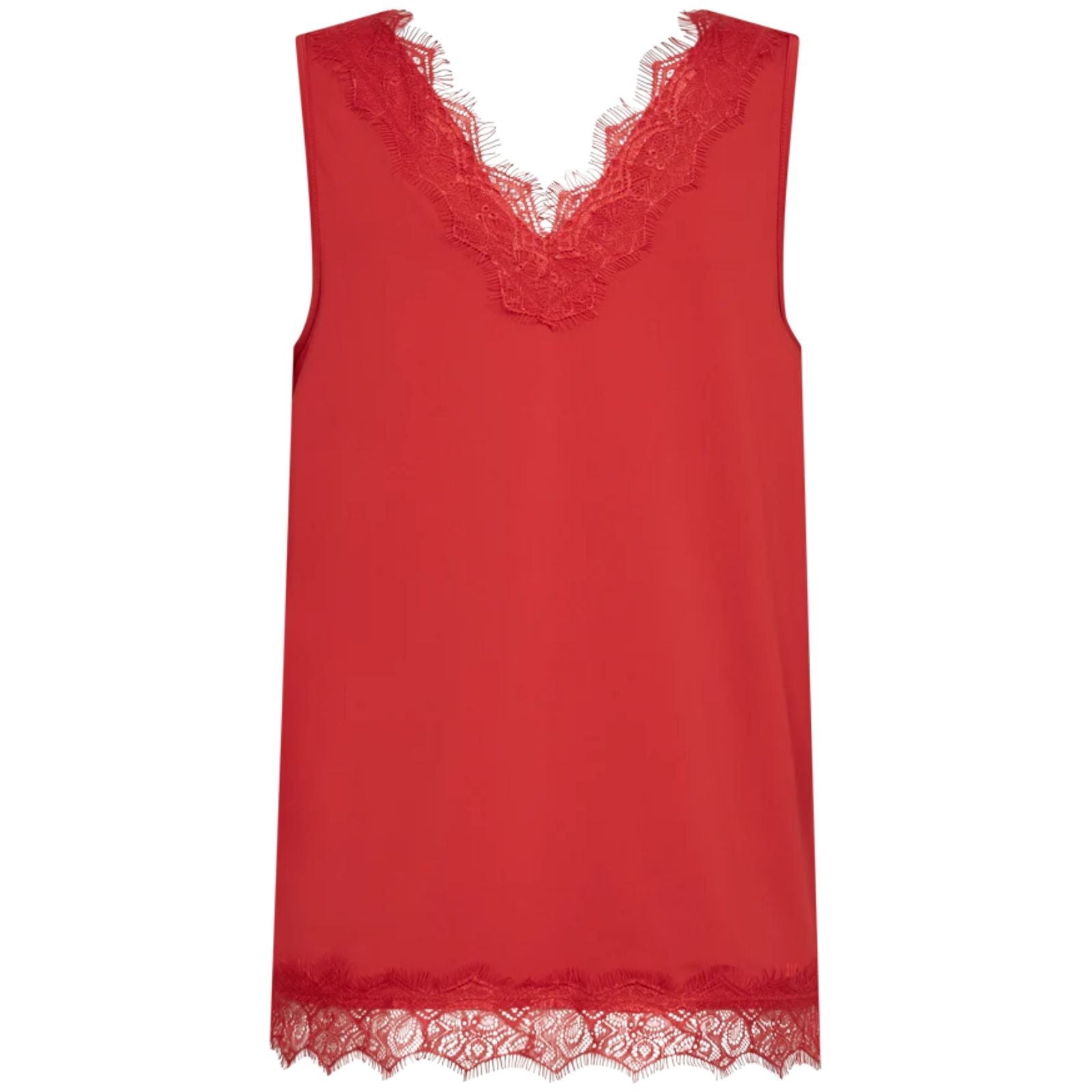 True Red kanten top met brede bandjes Bicco - Capuchon Fashion