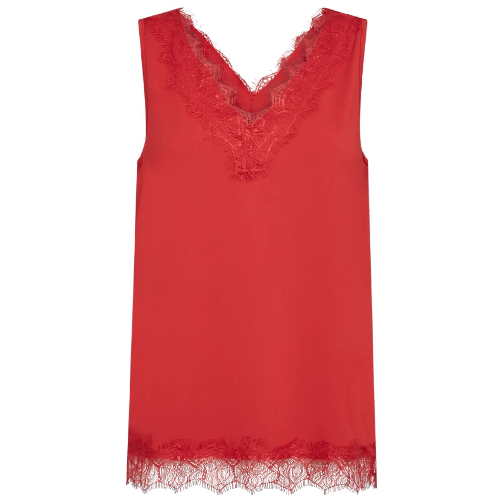 True Red kanten top met brede bandjes Bicco - Capuchon Fashion