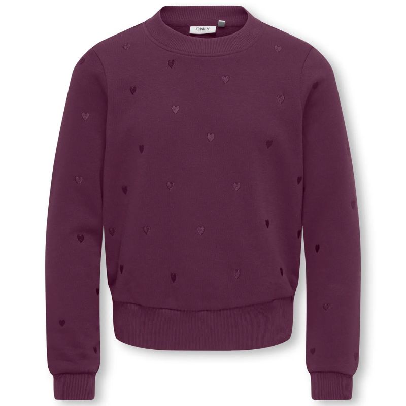 Paarse o-hals sweater Atika heart