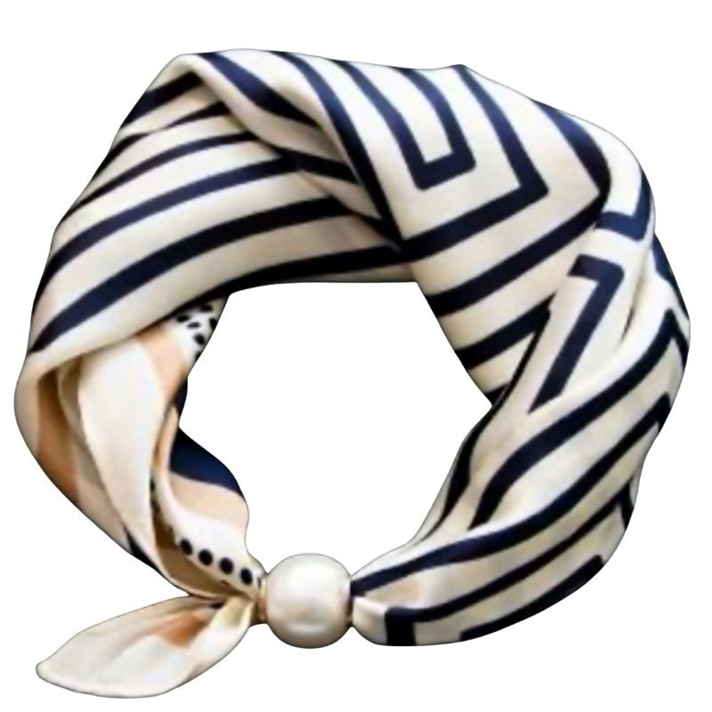 White-blue-dot stripe parel sjaaltje Chloe - Capuchon Fashion