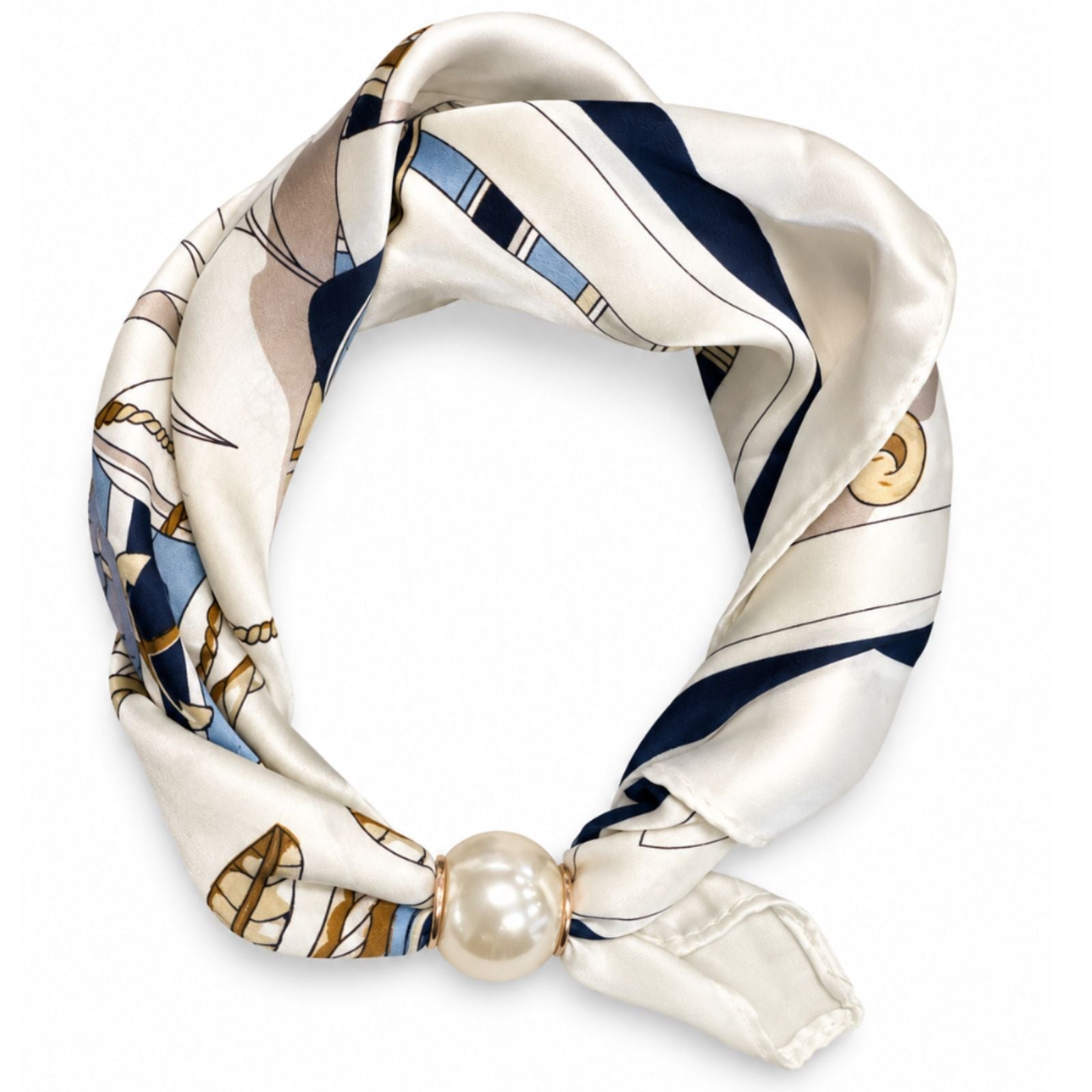 White Blue Rope parel sjaaltje Chloe - Capuchon Fashion