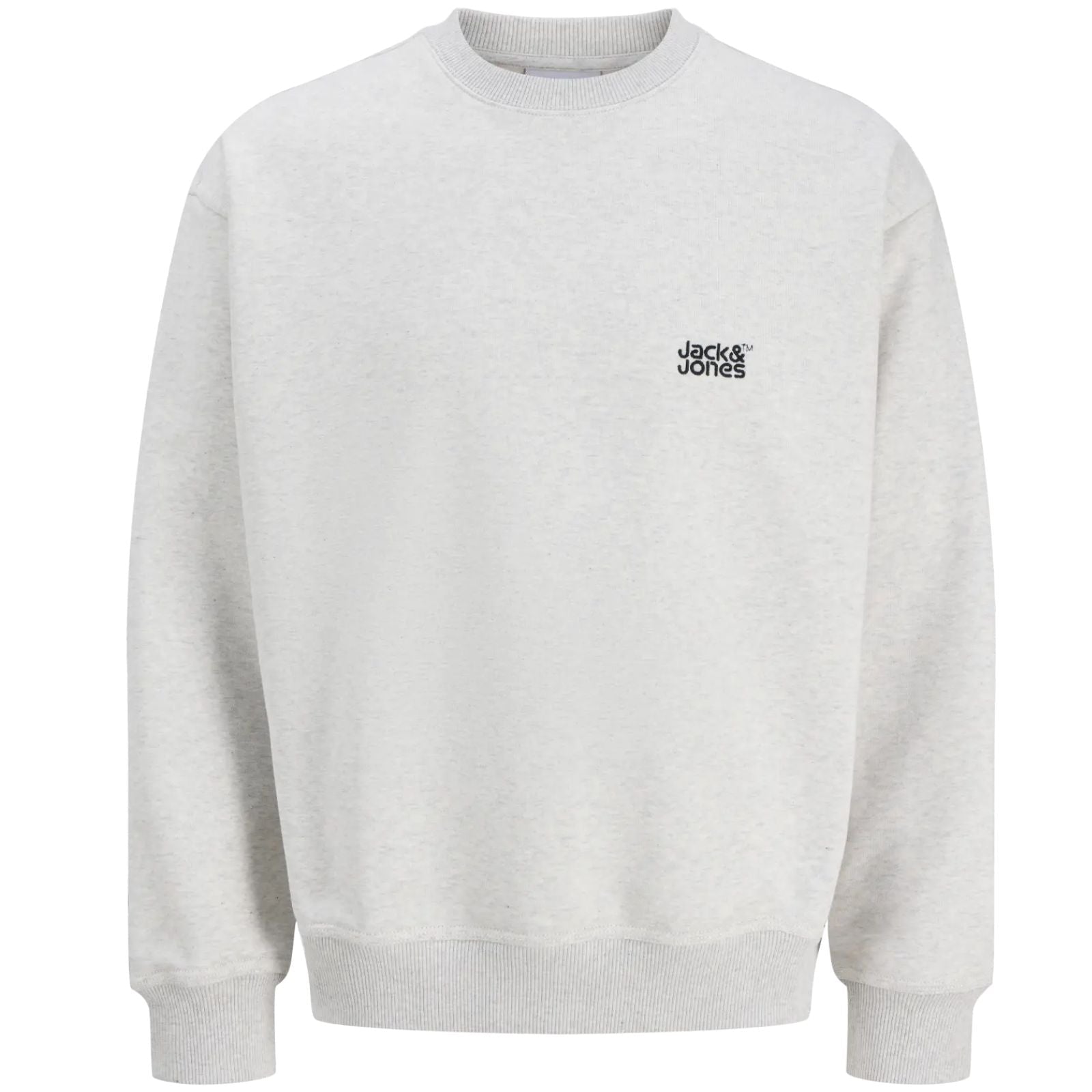 White Melange crew neck sweater Colton - Capuchon Fashion