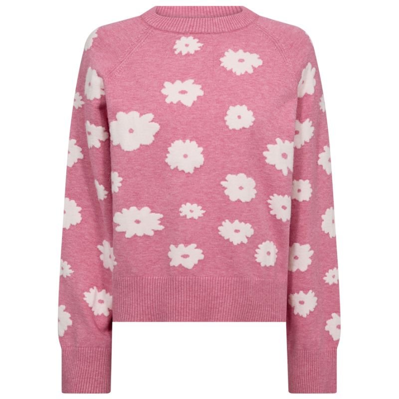 Wild Orchid met offwhite jacquard pullover Alpi - Capuchon Fashion