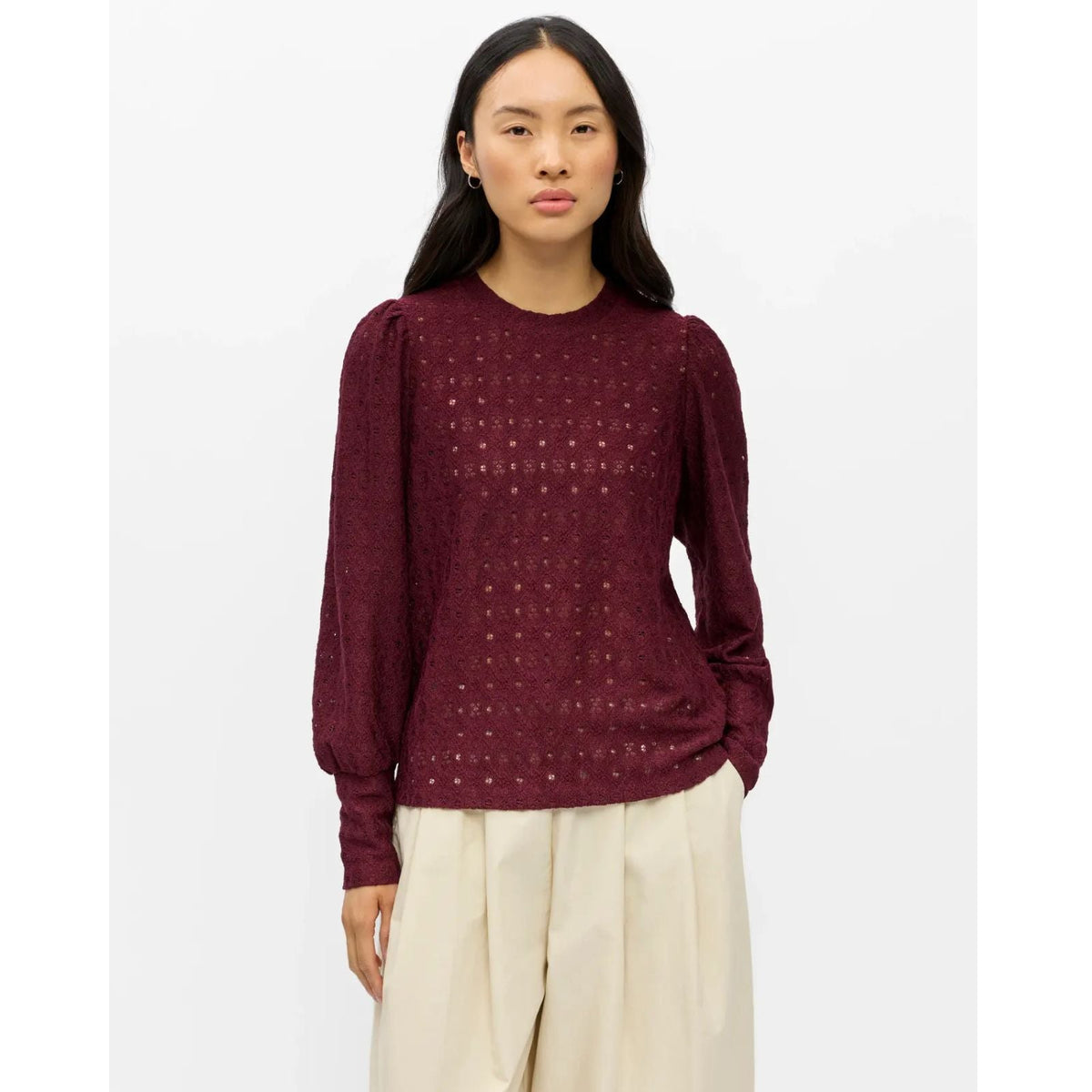 Windsor Wine regular longsleeve top Laila - Capuchon Fashion