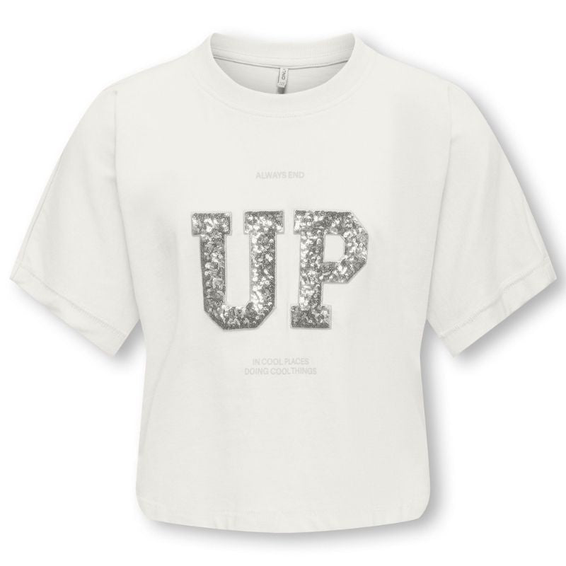 Wit geprint cropped t-shirt Stella - Capuchon Fashion
