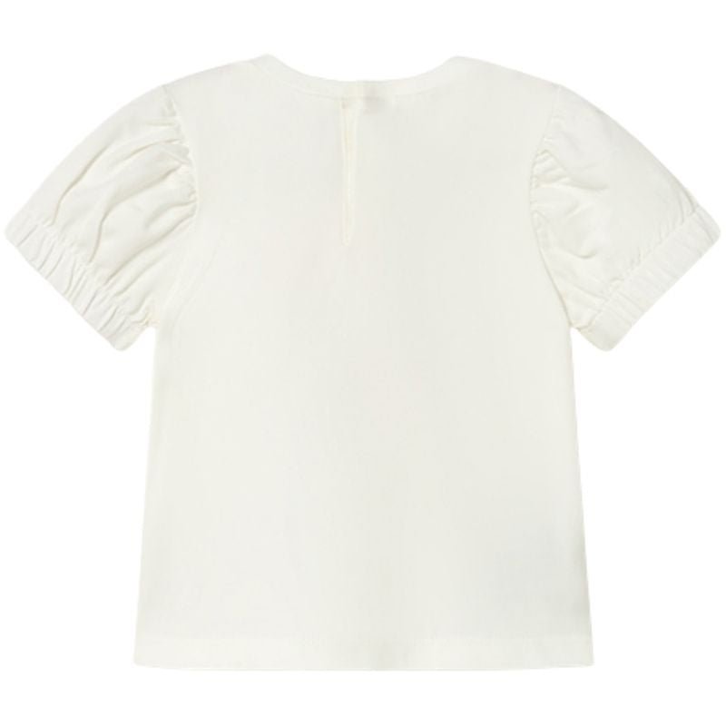 Wit geprint korte mouw t-shirt 1078 - Capuchon Fashion