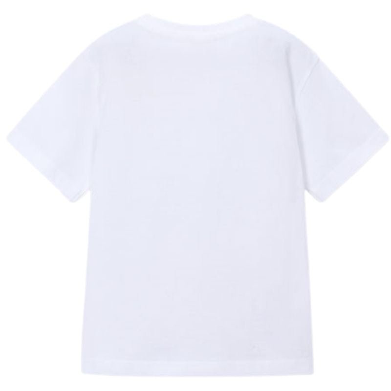 Wit geprint t-shirt met scooter 3059 - Capuchon Fashion