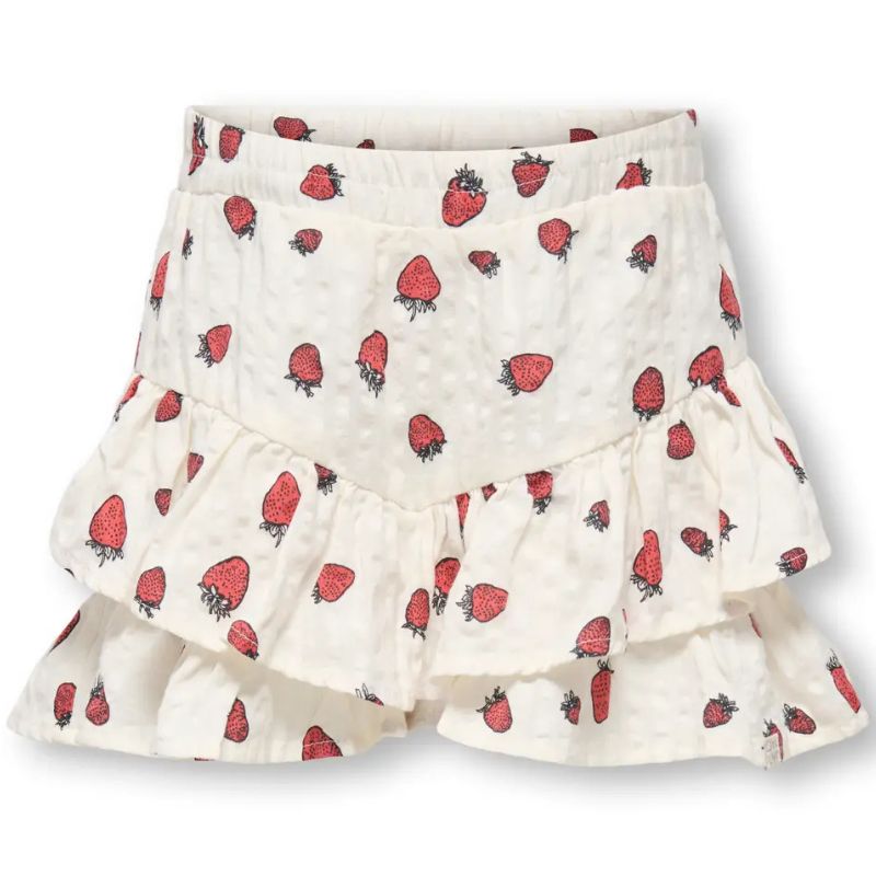 Wit geprinte skort Fina Cerise Frill - Capuchon Fashion