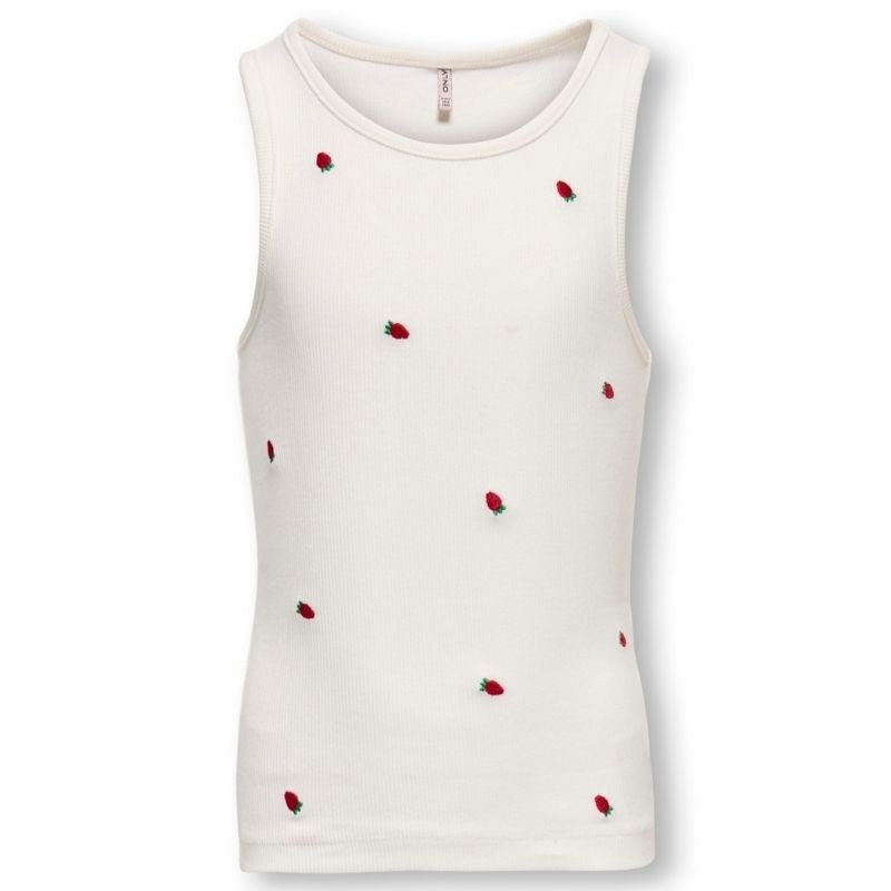 Wit geprinte washed tanktop Jilly - Capuchon Fashion