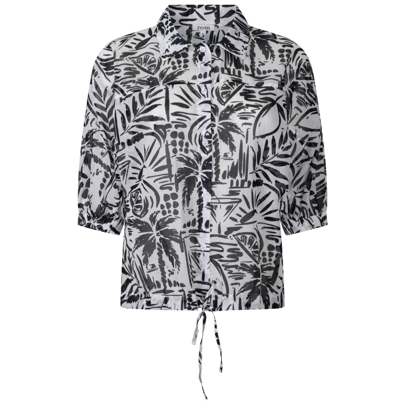 Wit geprinte woven blouse Fonda - Capuchon Fashion