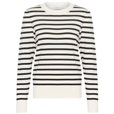 Wit gestreepte pullover Mila - Capuchon Fashion